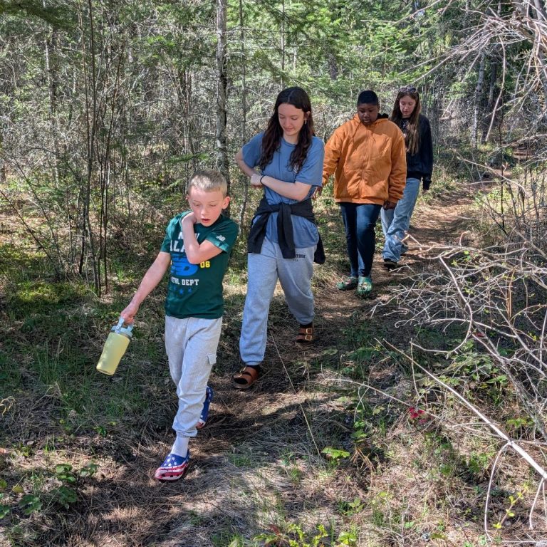 Thrive Christian Academy students on a nature hike